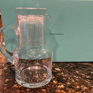 Original Tiffany glass pitcher/drinking glass. Original box/wrapping. Unused.